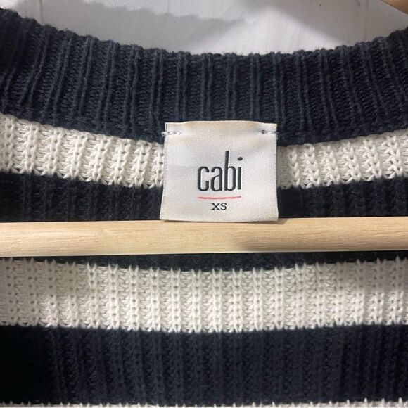 CABI Navy/White Whistle Striped Knit Cardigan XS - Picture 3 of 6